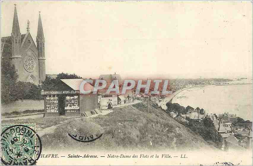CPA Le Havre - Sainte-Adresse - Notre Dame des flots et la Ville