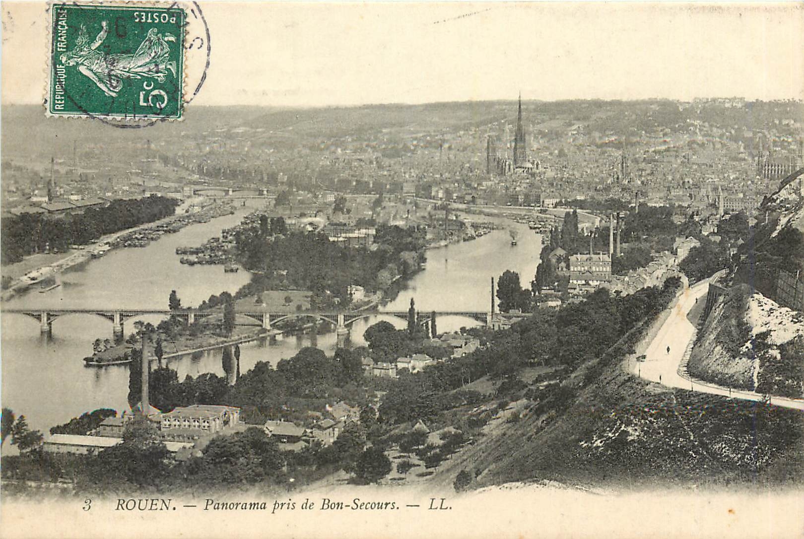 CPA Rouen - Panorama prise de Bon-Secours