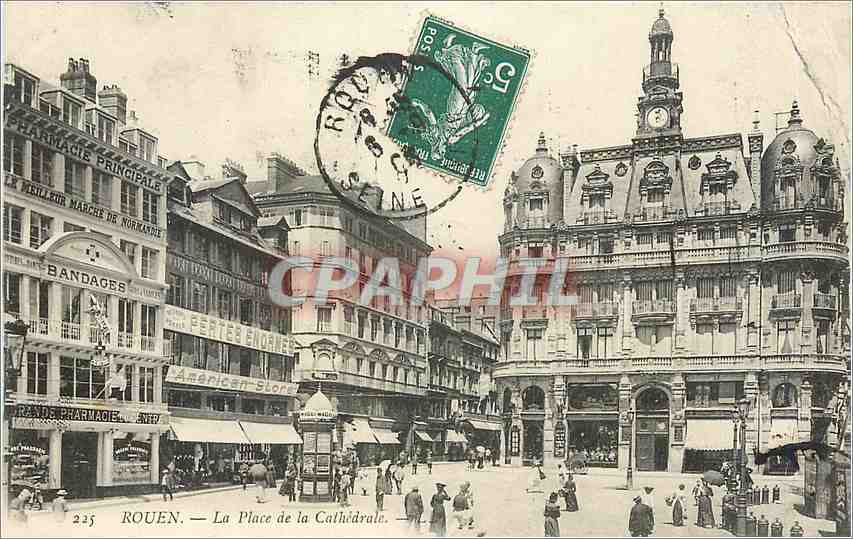 CPA Rouen - La Place de la Cathedrale