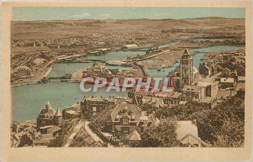 CPA Le Treport vue Generale sur le Port