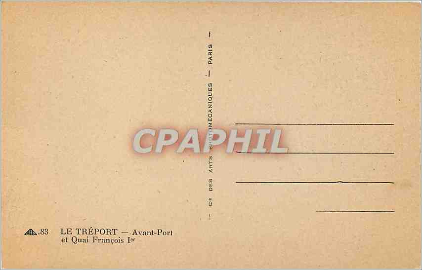 CPA Le Treport - Avant Port et Quai François 1er Baetaux — Rückseite
