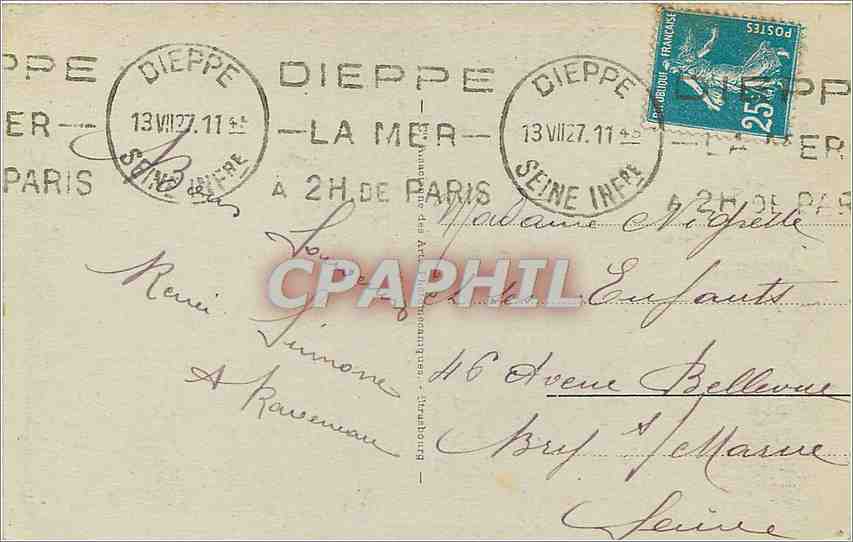 CPA Dieppe vue generale de l'avant port Bateaux — Rückseite