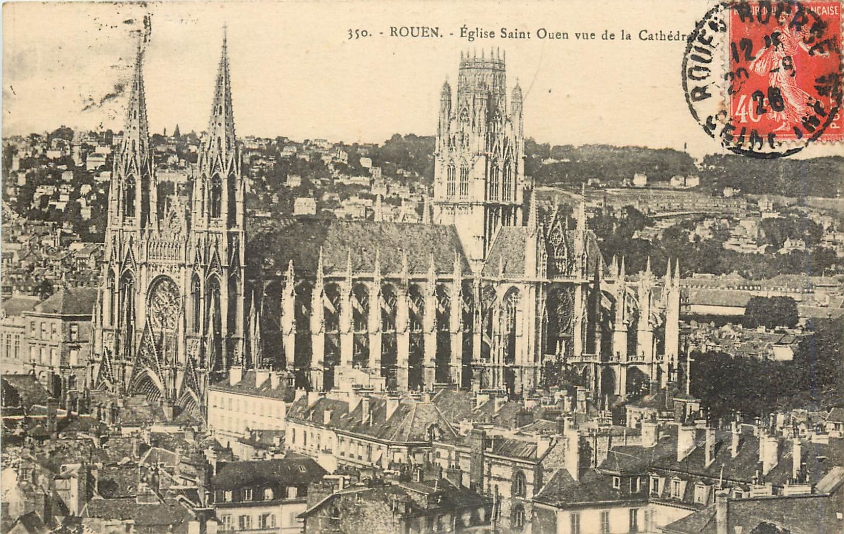 CPA Rouen Eglise SaintOuen vue de la Cathedrale