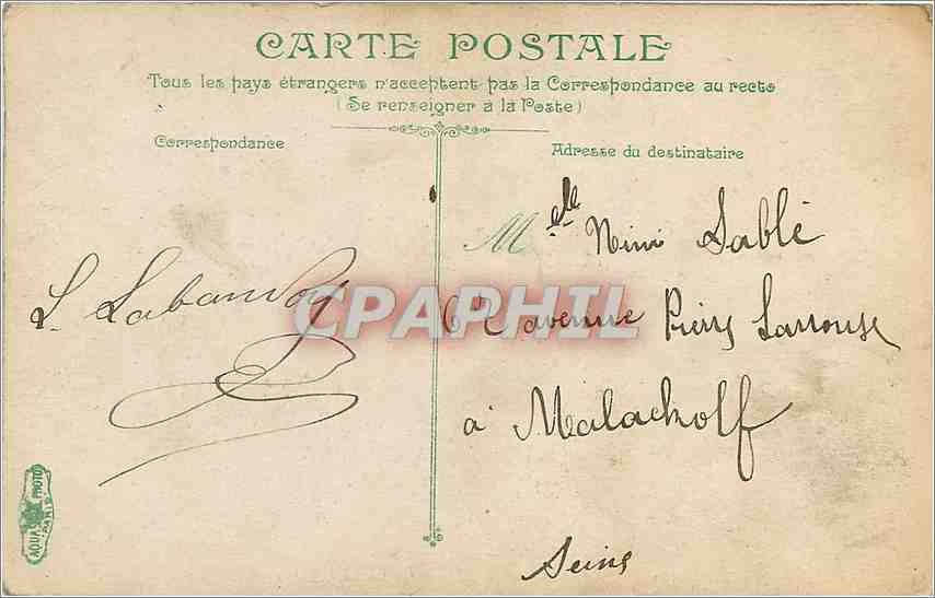 CPA Geneve Le Pont  — Verso
