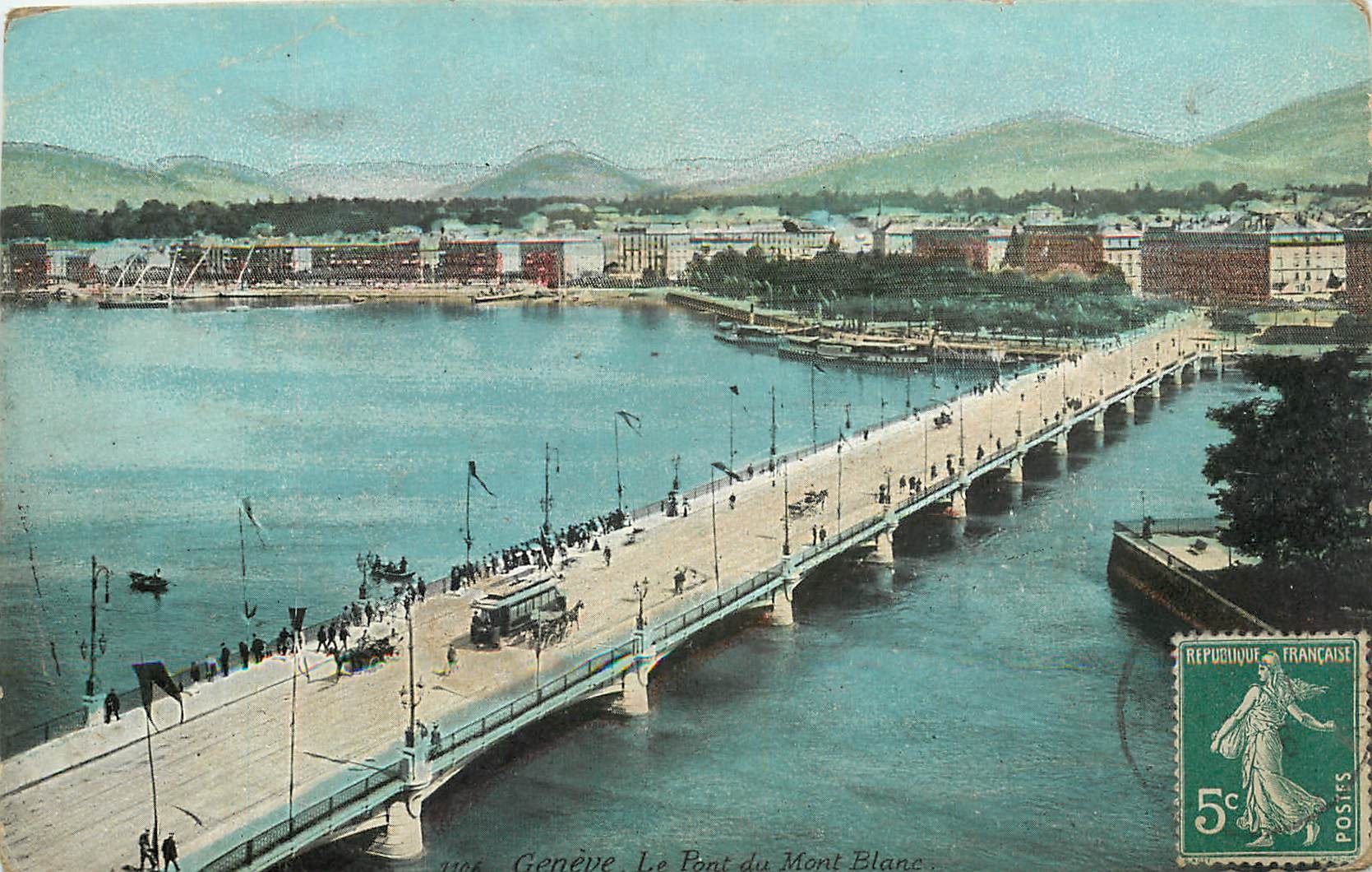 CPA Geneve Le Pont du Mont Blanc 