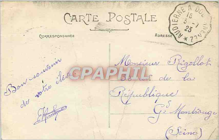 CPA Baie de Plogoff pres la Pointe du Graz La Grotte du Loch  — Rückseite