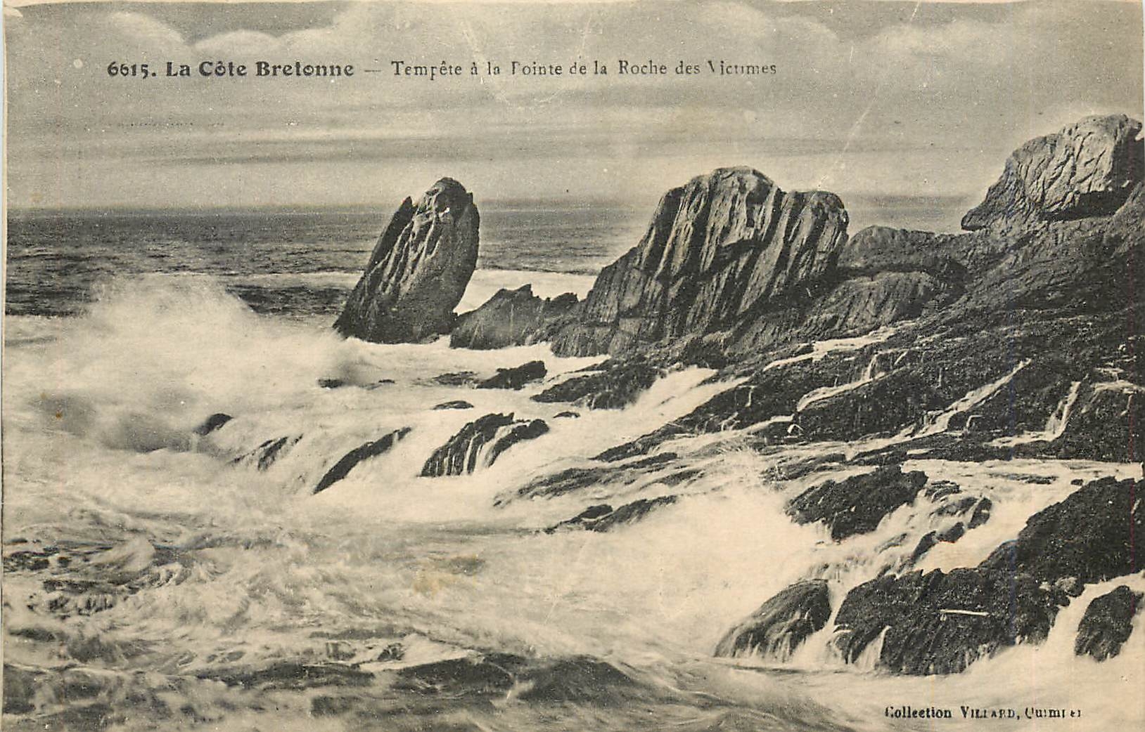 CPA La Cote Bretonne Tempete a la Pointe de la Roche des Vieumes 