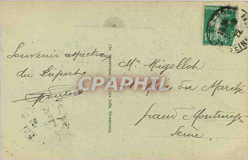 CPA Le Treport Les Jetees et le Chenal  Phare — Rückseite