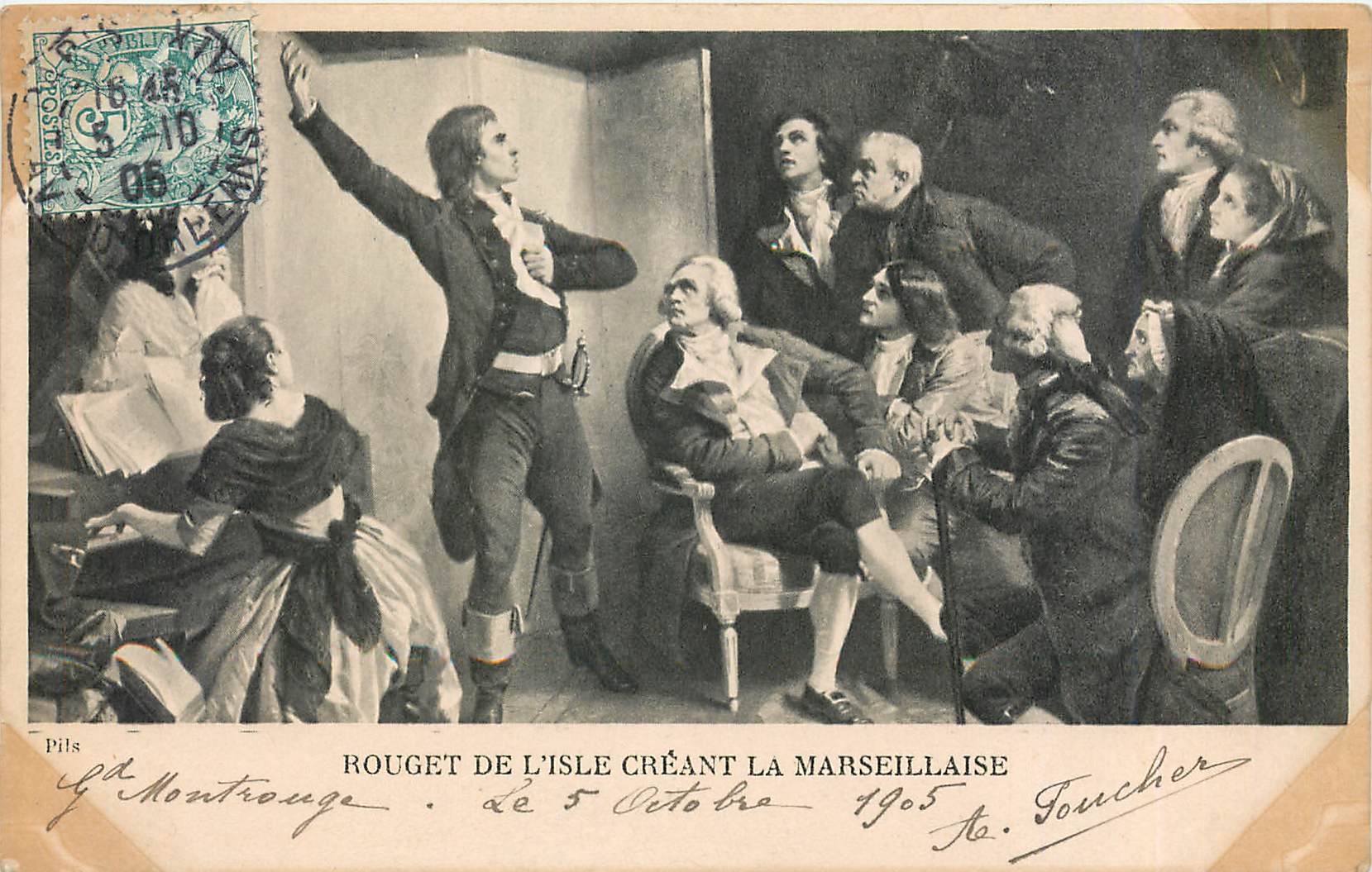 CPA Rouget de l'Isle Creant La Marseilles 