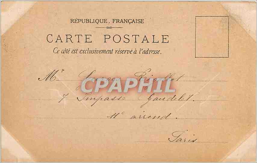 CPA Portrait de Mme Recamier — Rückseite