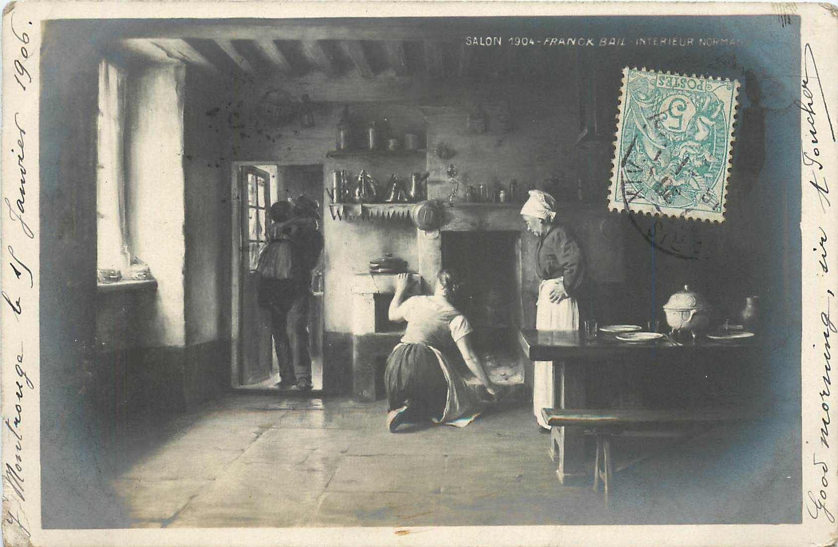 CPA Salon 1904 Franck Bail Interieur Normand