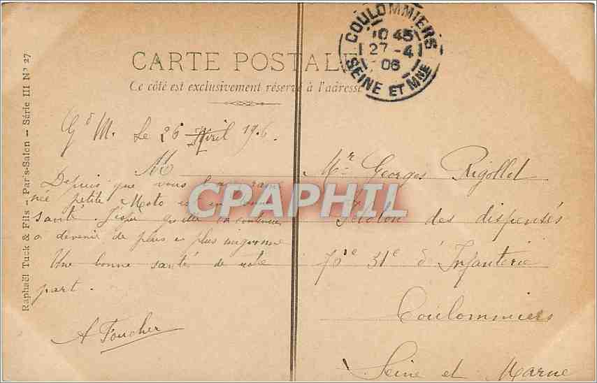 CPA Prinet Le Pique Nique Salon 1903 — Verso