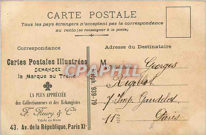 CPA Bonne Annee Paris — Rückseite
