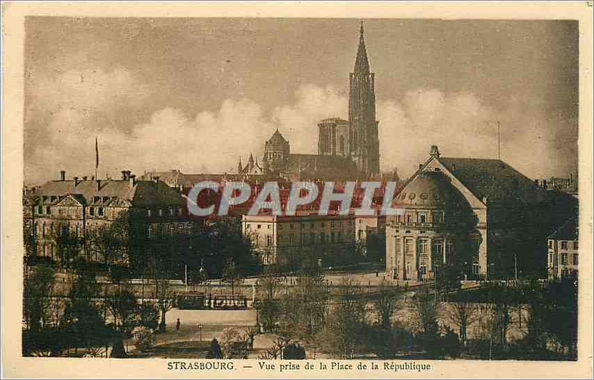 CPA Strasbourg - Vue prise de la Place de la Republique
