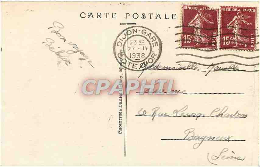 CPA Dijon Vue prise du Palais des Ducs — Rückseite
