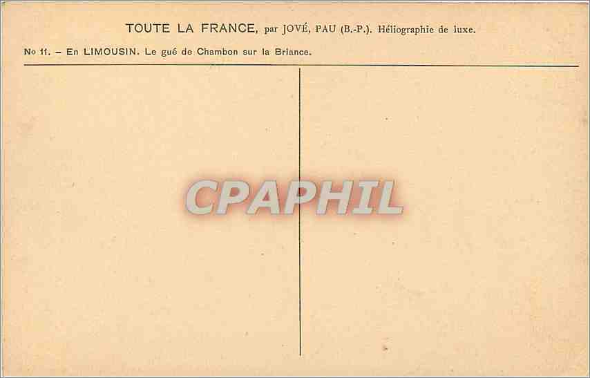 CPA En Limousin. Le Gue de Chambon sur la Briance — Back
