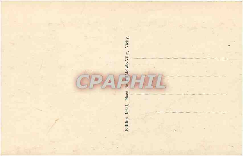 CPA Vichy Les Quais de L'Allier - L'Etablissement Thermal — Verso