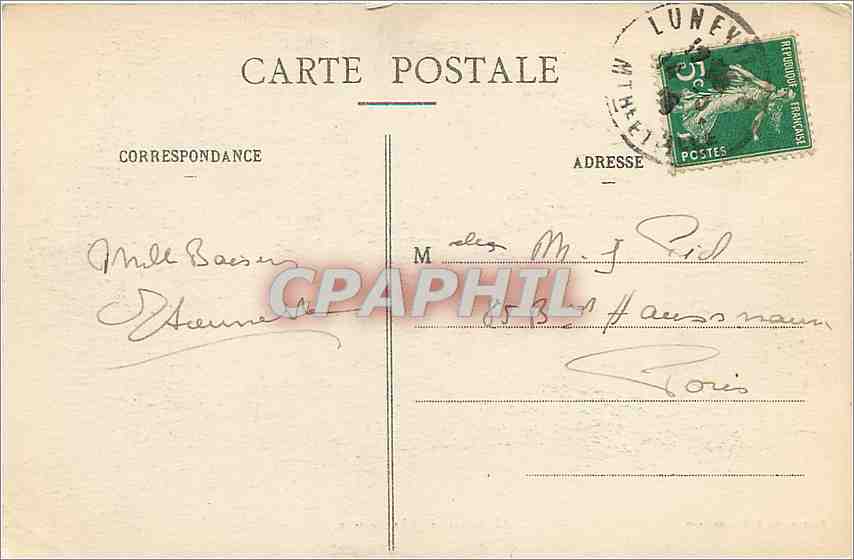 Lunéville - Le Château — Bastien, lib.édit., Lunéville — Rückseite