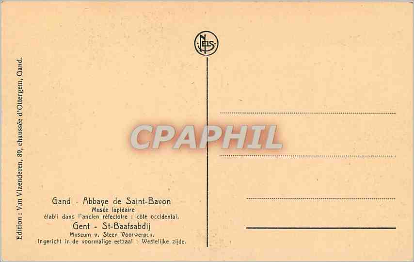 CPA Gand -Abbaye de Saint-Bavon Musee lapidaire etabli dans l'ancien refectoire cote occidental — Rückseite