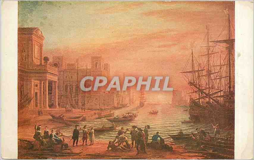 CPA Claude Gelee dit Claude Lorrain - Un Port de mer au Soleil couchant
