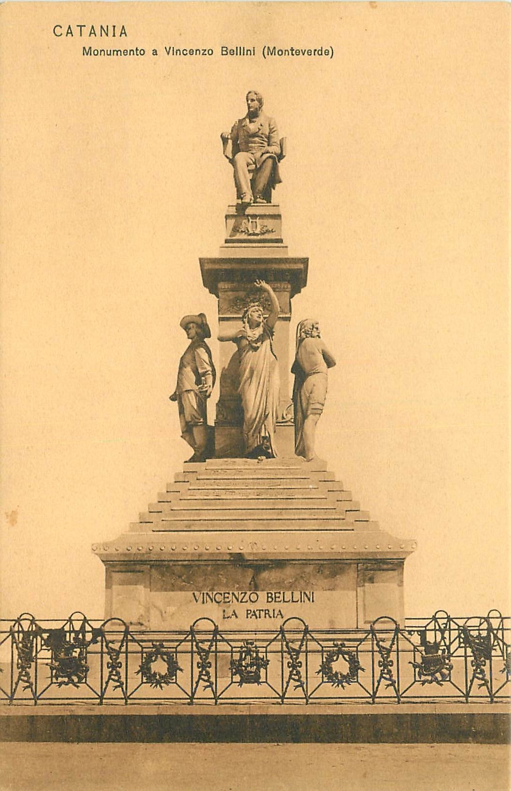 CPA Catania Monumento a Vincenzo Bellini