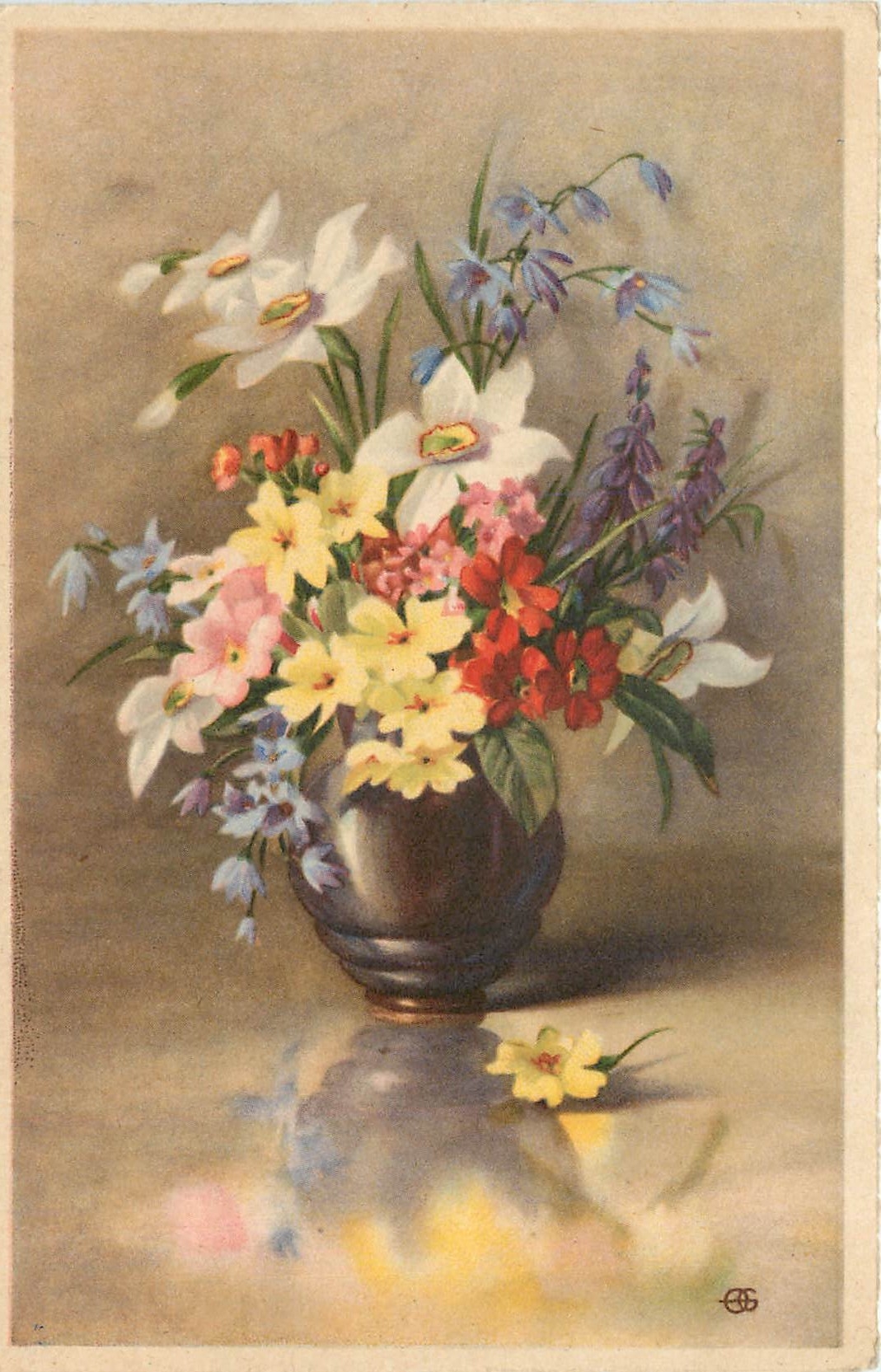 CPA Souvenir Fleurs