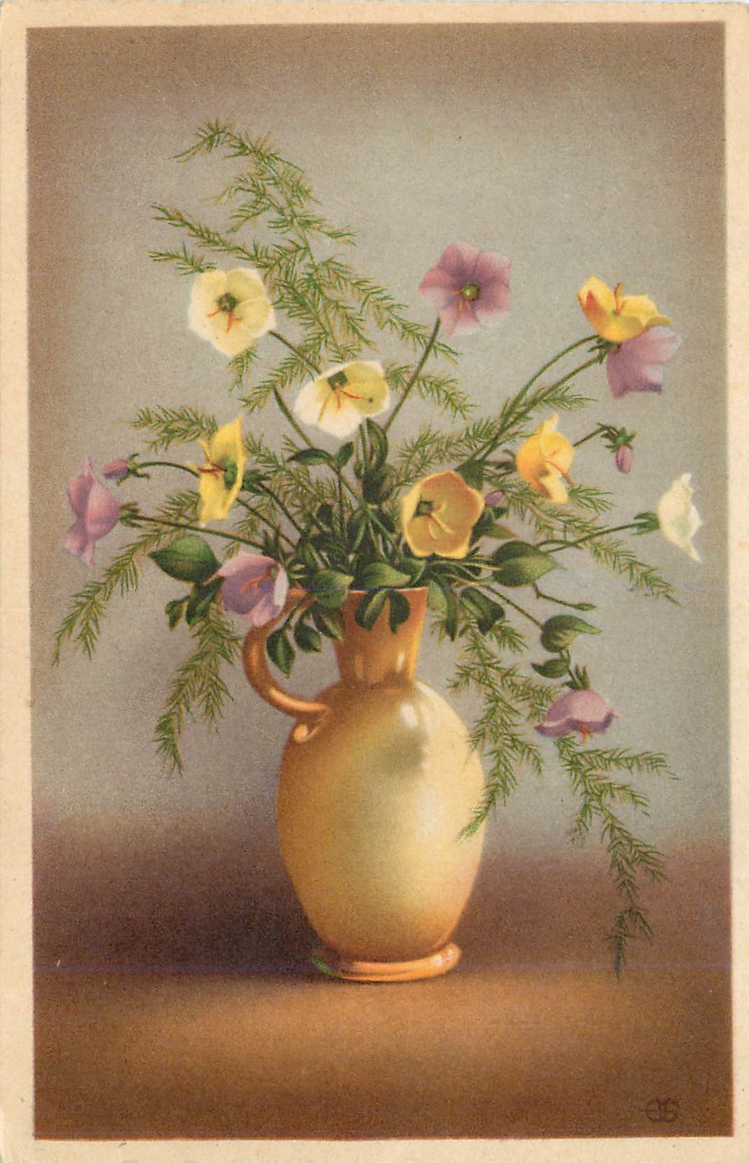 CPA Souvenir Fleurs