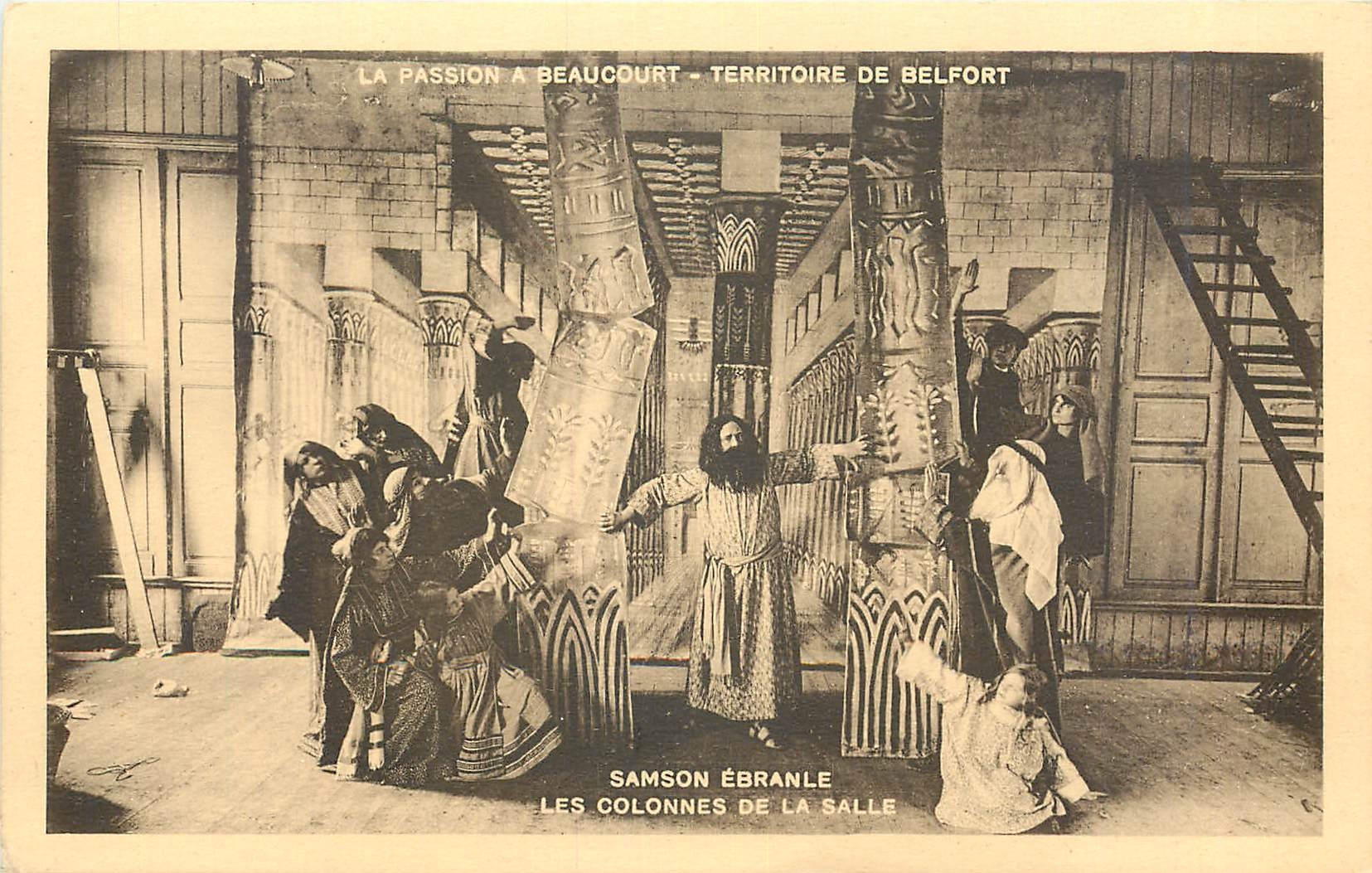 CPA La Passion a Beaucourt - Territoire de Belfort Samson ebranle les colonnes de la Salle