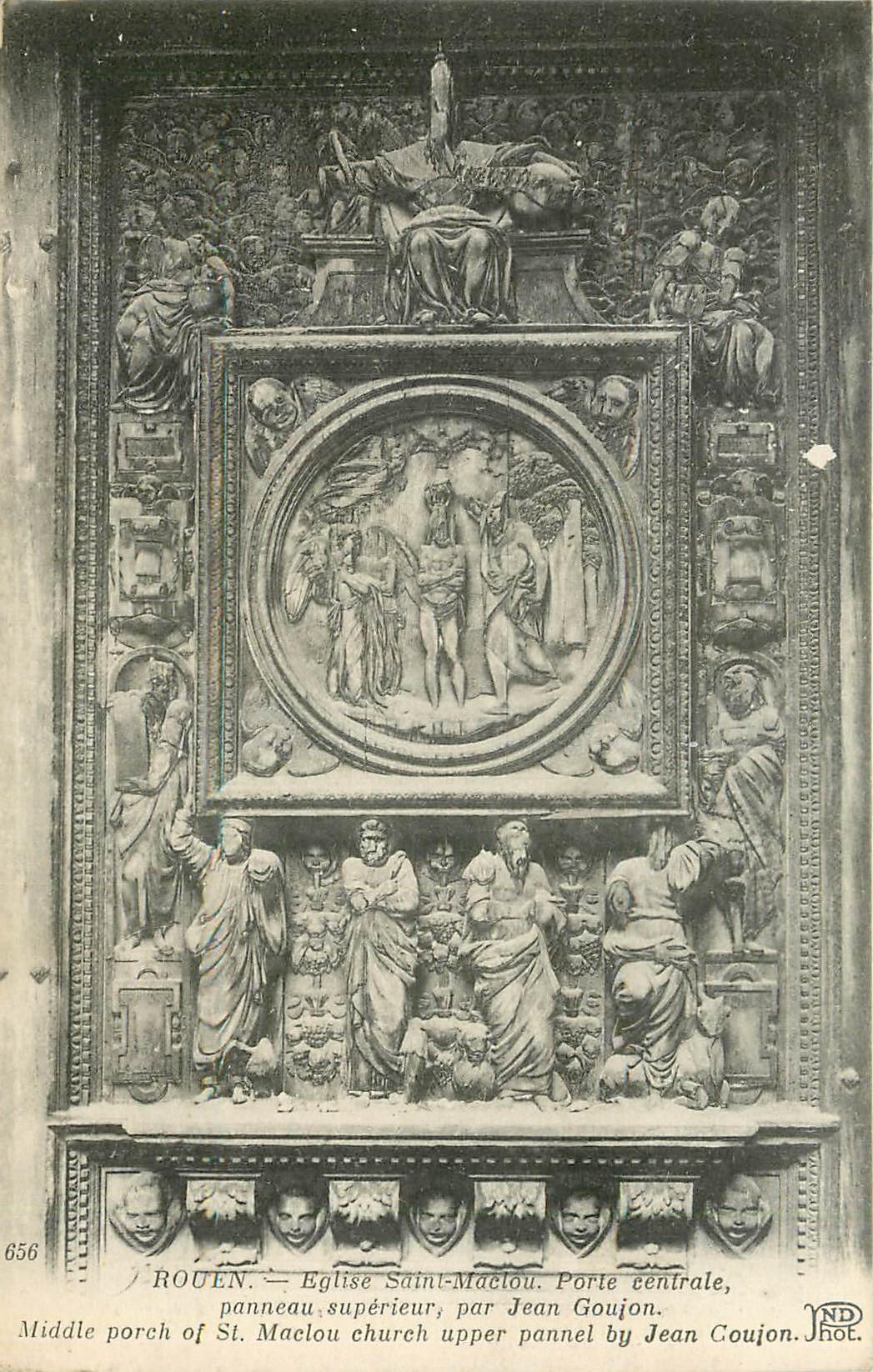 CPA Rouen Eglise Saint-Maclou - Porte centrale  panneau superieur  par Jean Goujon
