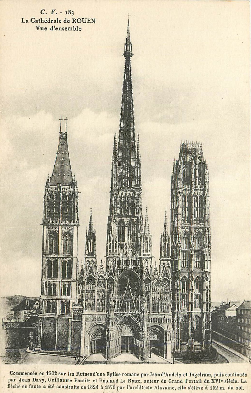 CPA Rouen La Cathedrale vue d'ensemble
