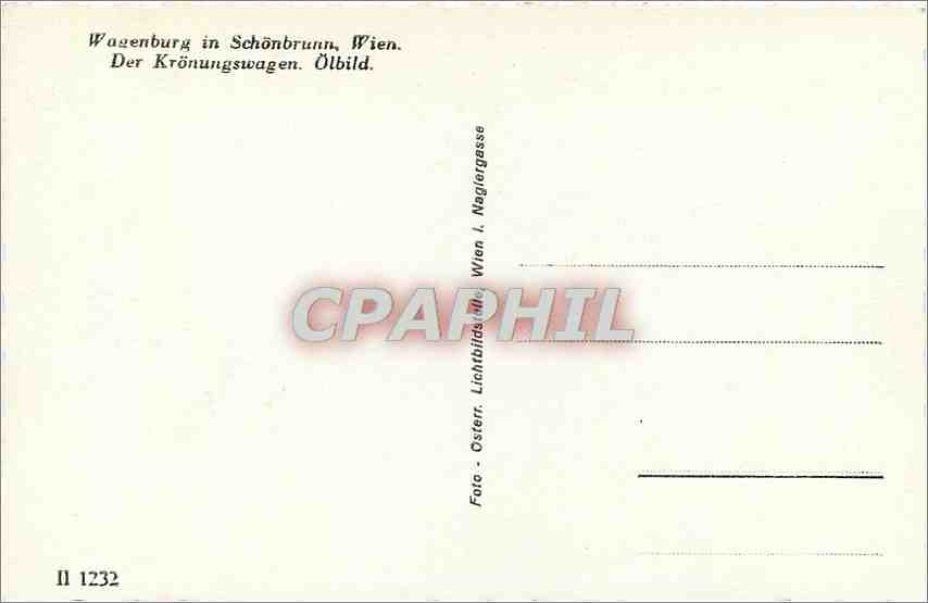 CPA Wagenburg in Schonbrunn  Wien — Back