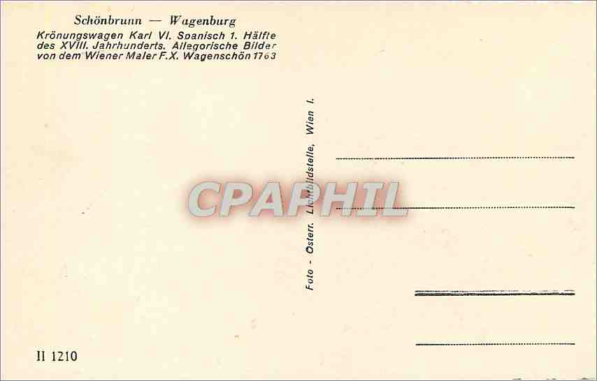CPA Wagenburg in Schonbrunn  Wien — Back