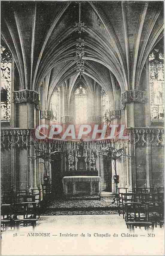 CPA Amboise interieur de la chapelle du château