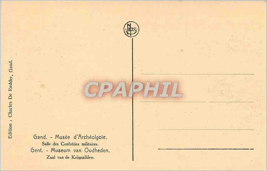 CPA Gand musee d'Archeologie salle des confreries militaires — Back