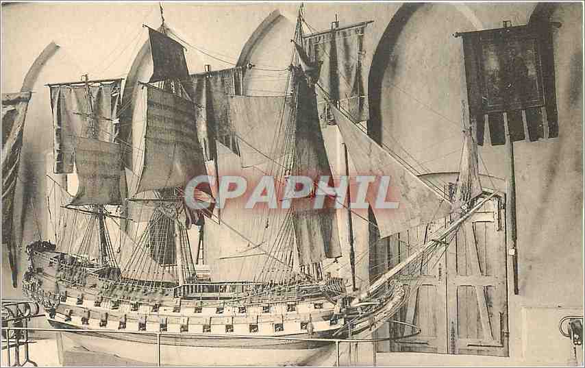 CPA Gand musee d'Archeologie modele du vaisseau de ligne construit en 1767 Bateau