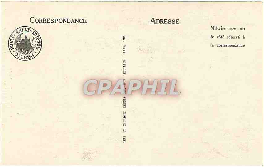 CPA Abbaye de Mont-Saint-Michel la Merveille XIV Tympan du Cloitre — Verso