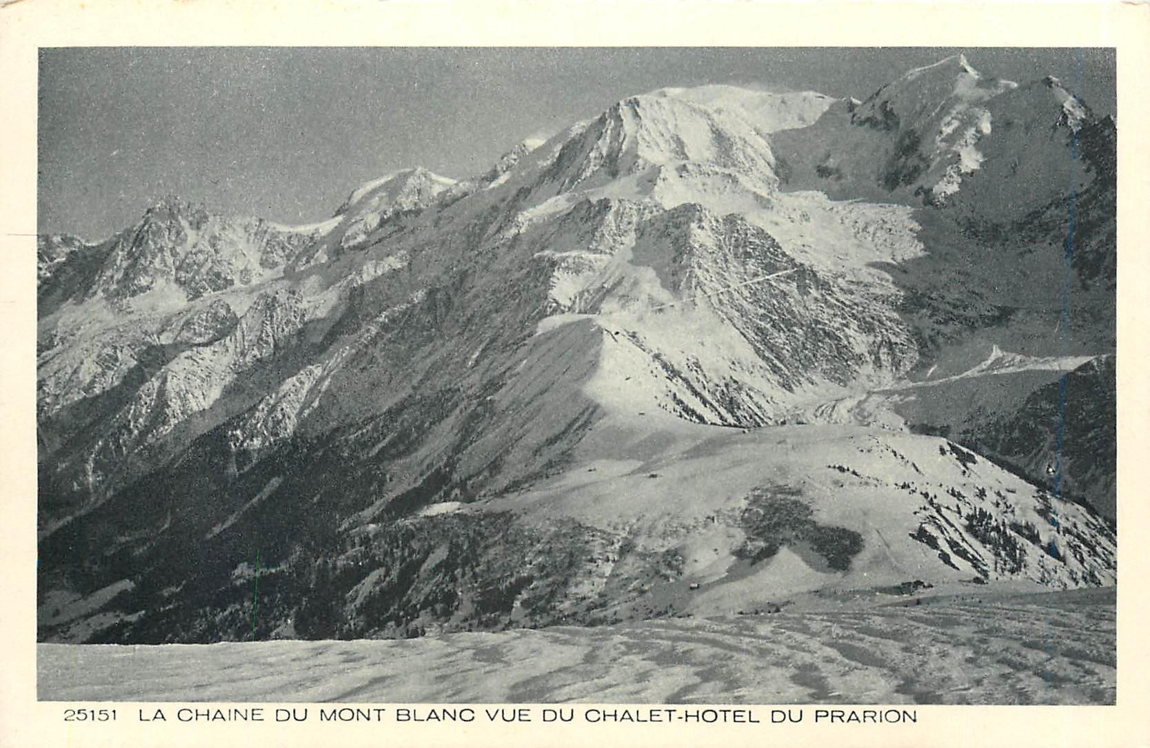 CPA la chaine du Mont Blanc vue du chalet hotel du Prarion