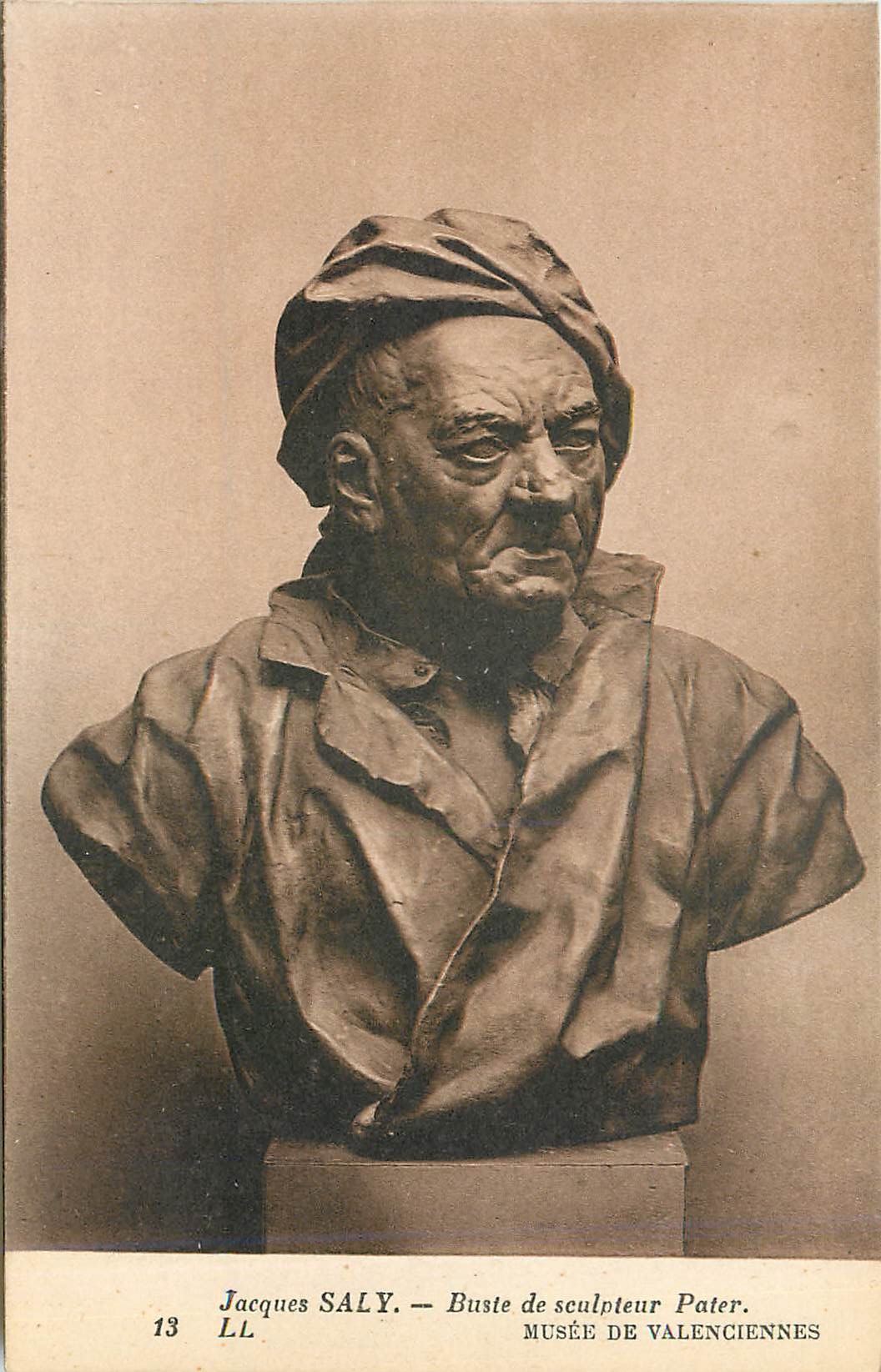 CPA Jacques Saly buste de sculpteur Pater musee de Valenciennes