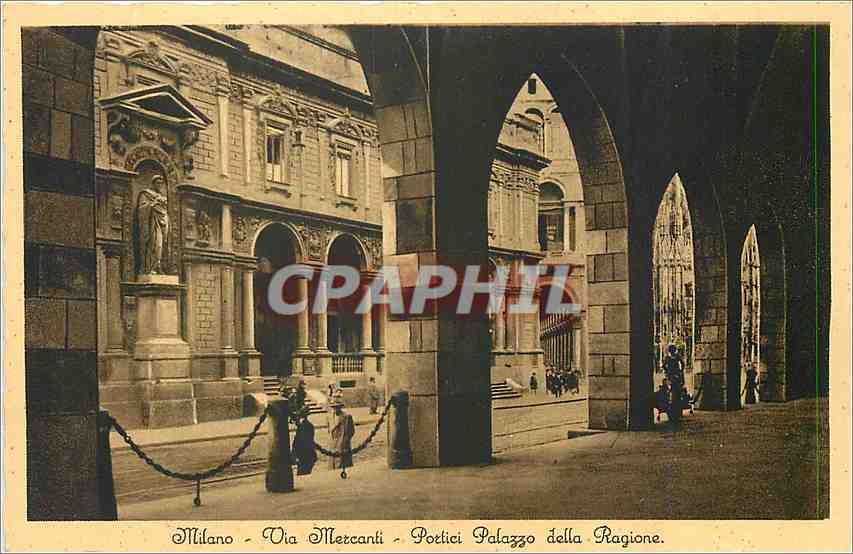 CPA Milano via Mercanti portique du Palazzo Ragione