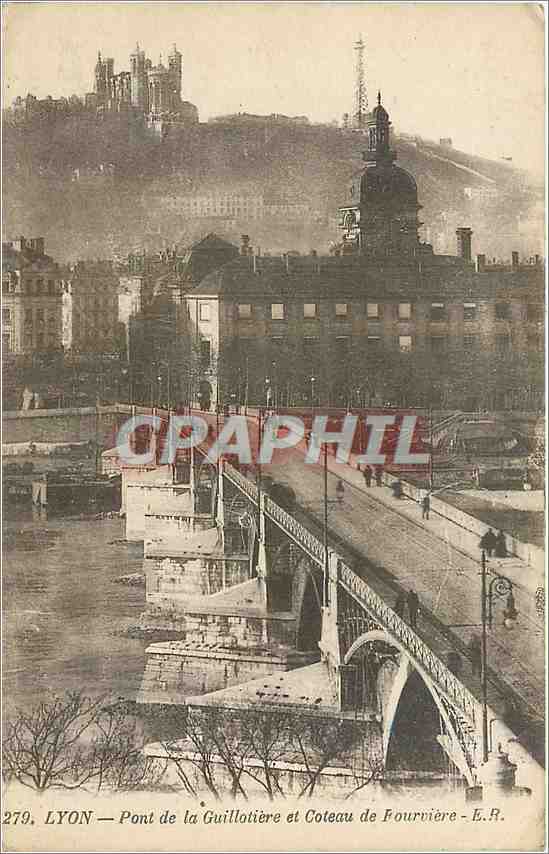 CPA Lyon pont de la Guillotiere et coteau de Fourviere