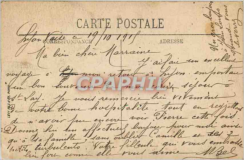 CPA Lyon ensemble de la place Bellecour une revue des troupes — Verso