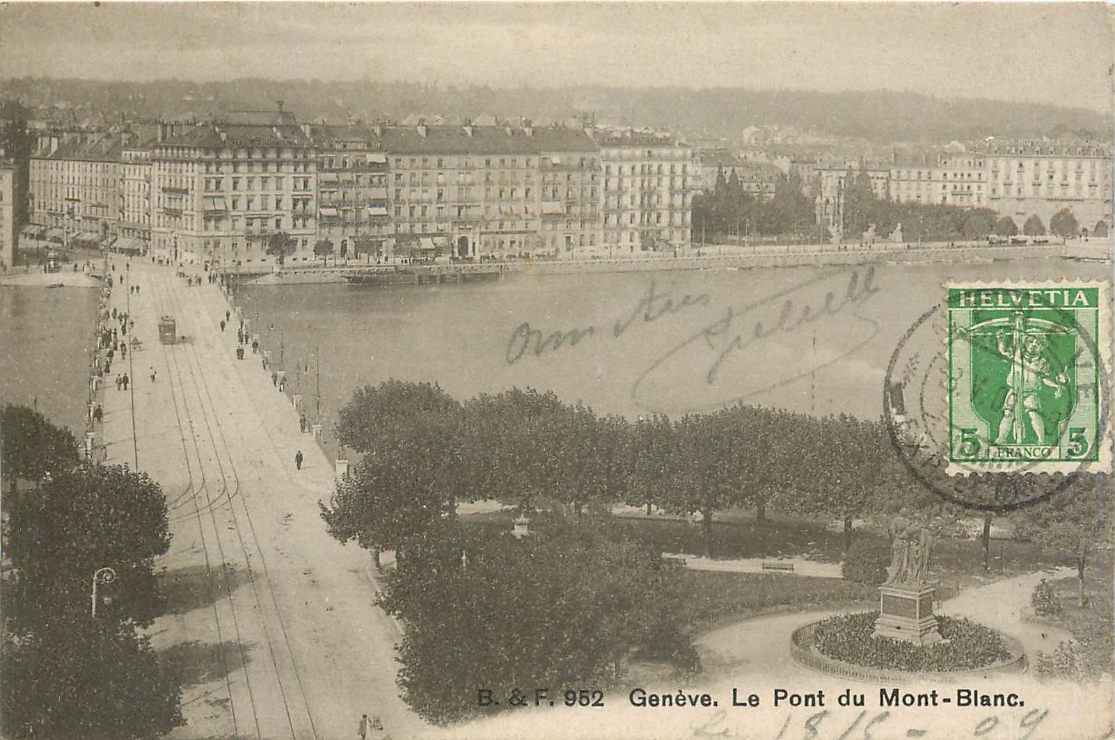 CPA Geneve le pont du Mont Blanc