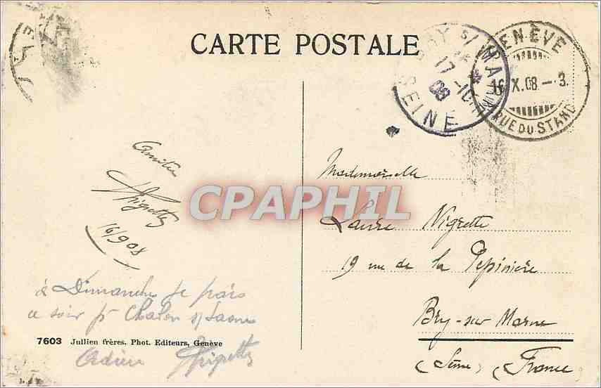 CPA approche de l'orage — Verso