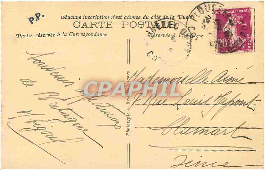 CPA Ile de Brehat la crique du Paon — Verso