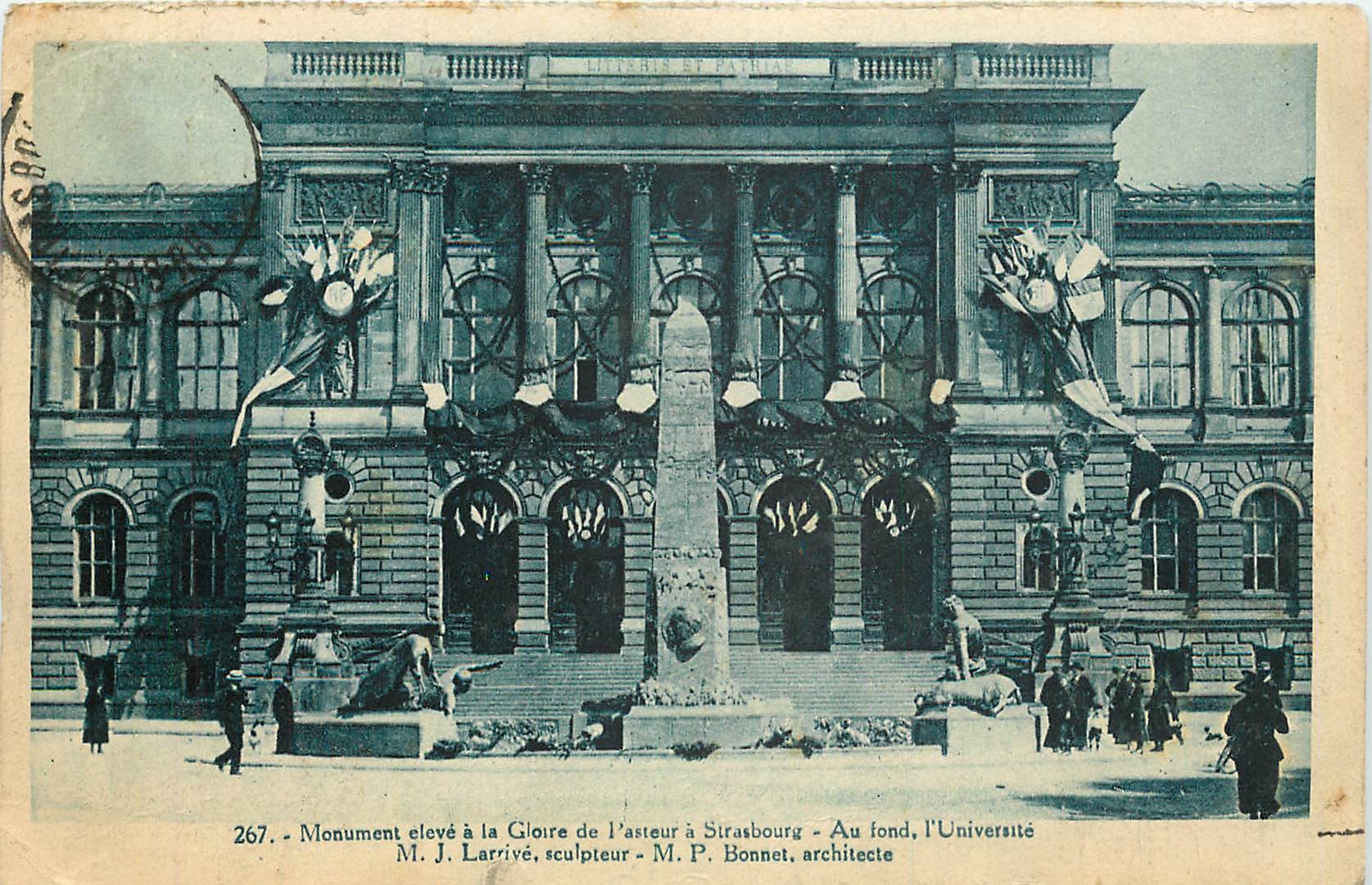 CPA Monument eleve a la gloire de Pasteur a Strasbourg