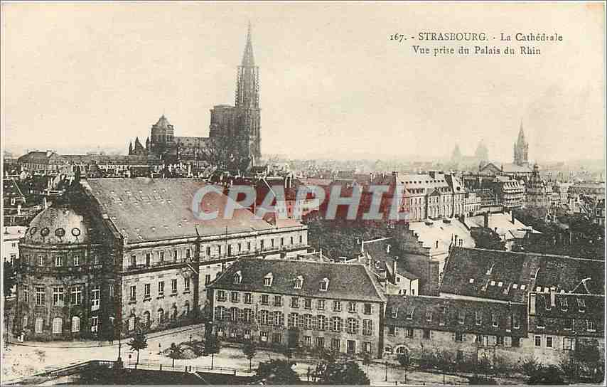 CPA Strasbourg la cathedrale vue prise du palais du Rhin