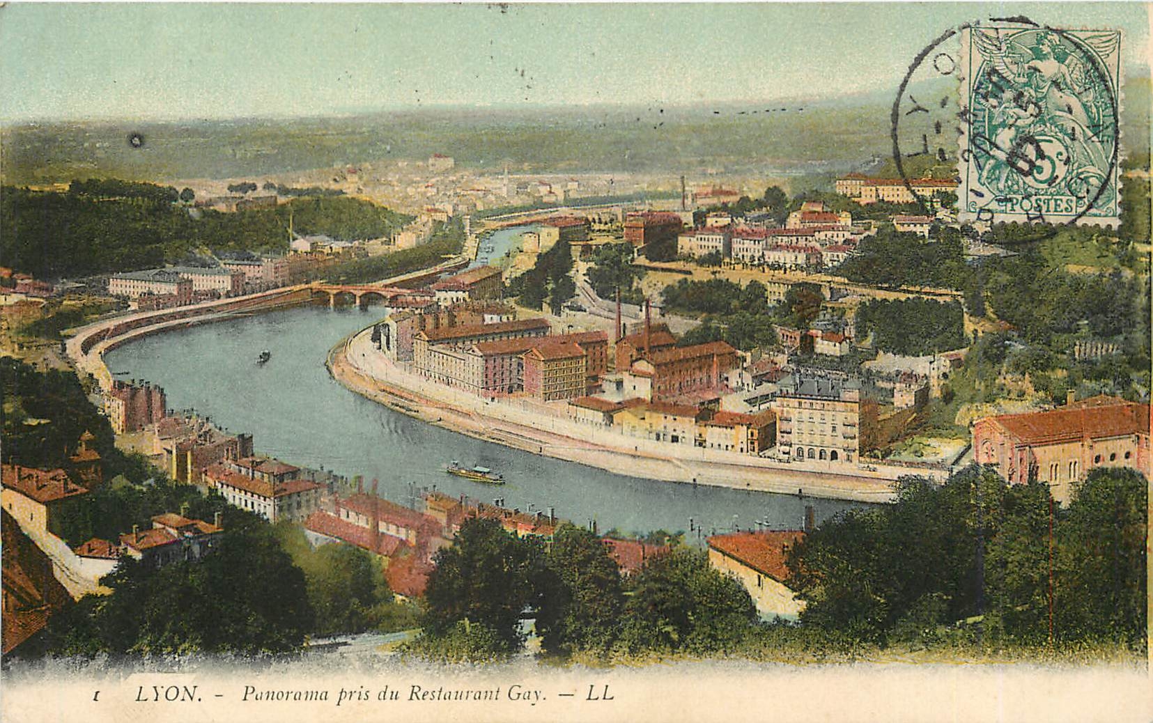 CPA Lyon panorama pris du restaurant Gay