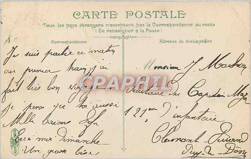 CPA Lyon un coin du parc — Verso