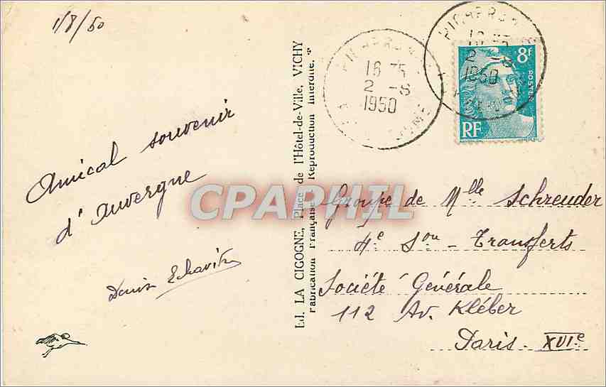 CPA Gour de Tazenat ancien cratere — Rückseite