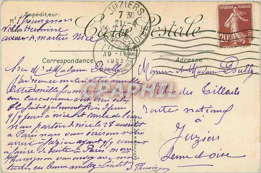 CPA la Turbie — Verso